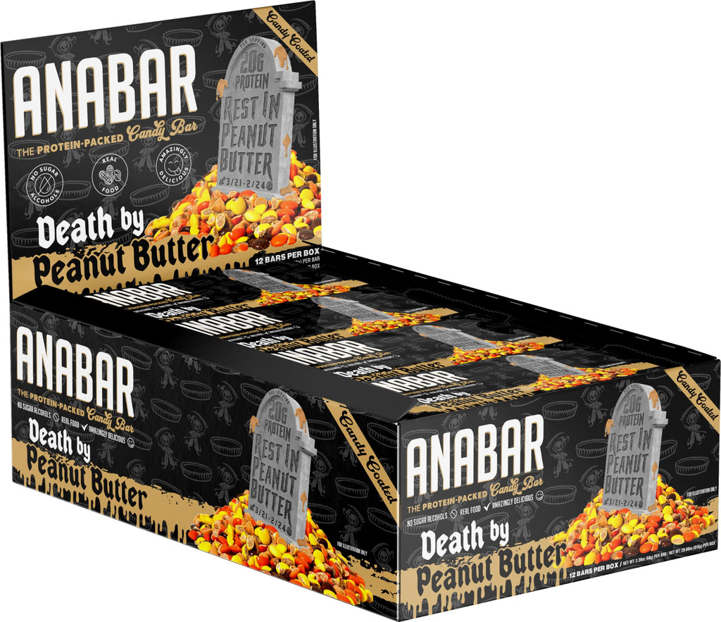 Anabar Protein Bar, 20 Grams of Protein, 12 Bars, Death by Peanut Butter