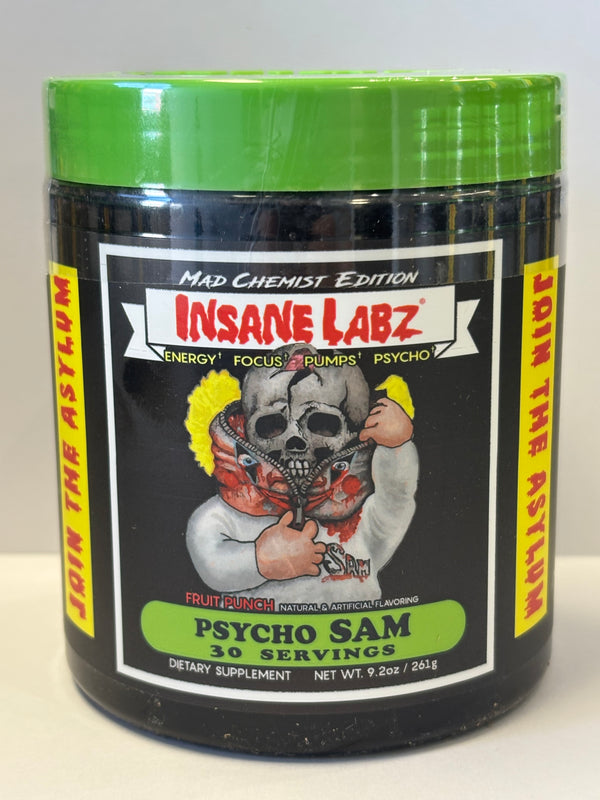 Insane Labz Psycho Sam Pre Workout Fruit Punch 30 Servings