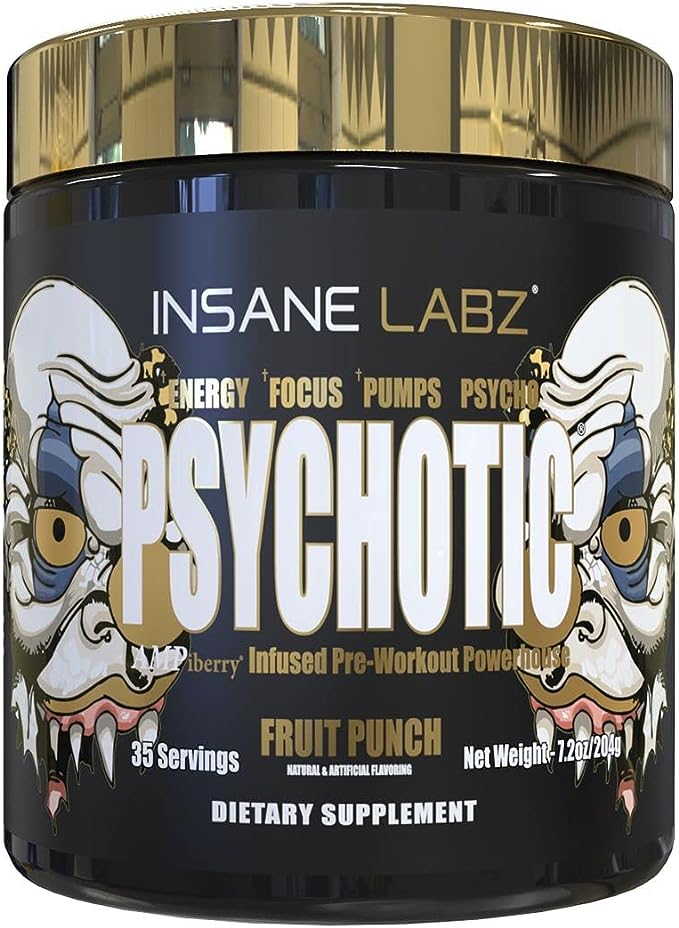 Psychotic Gold Pre Workout - Fruit Punch - 35 Servings - Insane Labz
