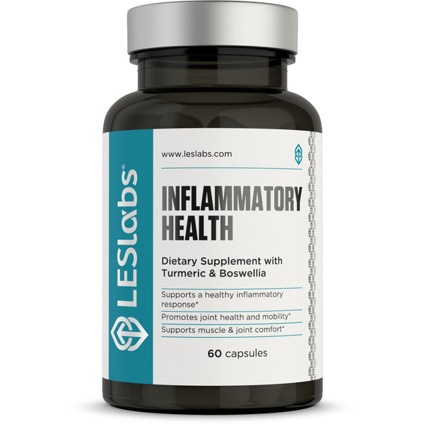 LES Labs Inflammatory Health – Joint Support, Muscle Function & Relaxation, Mobility, Healthy Inflammation Response – Turmeric, Boswellia, Quercetin, Ginger & CoQ10 – 60 Capsules