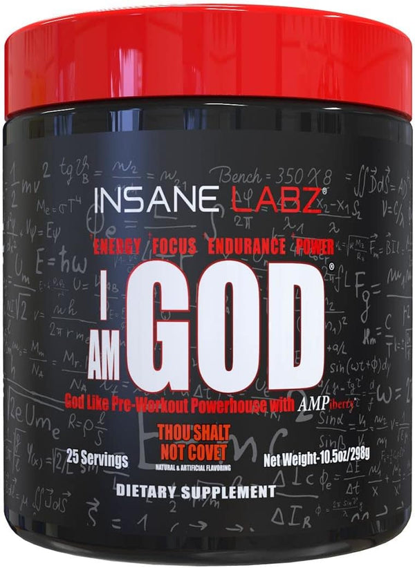 Insane Labz I am God Pre Workout Powder, thal shalt not covet orange, 25 Servings