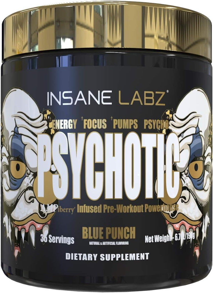 Insane Labz Psychotic - Pre Workout Powder - 35 Servings - Blue Punch