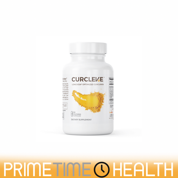 White Bottle Front Label Curcleve Longvida Optimized Curcumin 30 Vegetarian Capsules Dietary Supplement