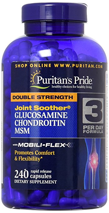 Glucosamine, Chondroitin & MSM Joint 240 Capsules Puritan's Pride Double Strength