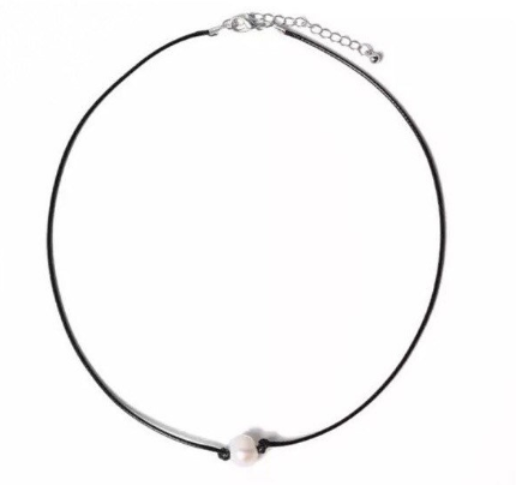 Pearl Choker Necklace Adjustable, Real Pearl by vscohun