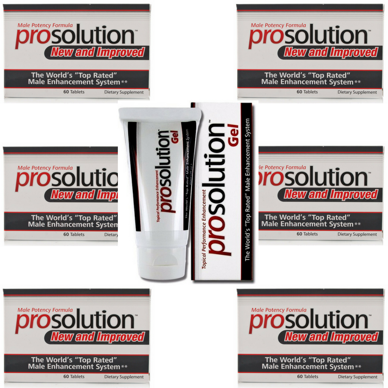 PROSOLUTION PILLS 6 Month Male Enhancement BIGGER HARDER Penis Enlargement + GEL