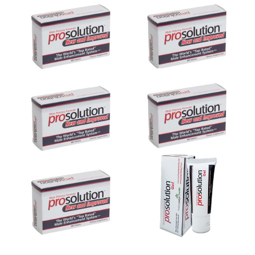 PROSOLUTION PILLS 5 Month Male Enhancement BIGGER HARDER Penis Enlargement + GEL