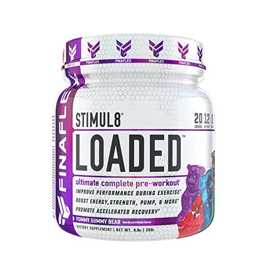 STIMUL8 Loaded by Finaflex Super Pre Workout Powder 20 Servings Gummy Bear