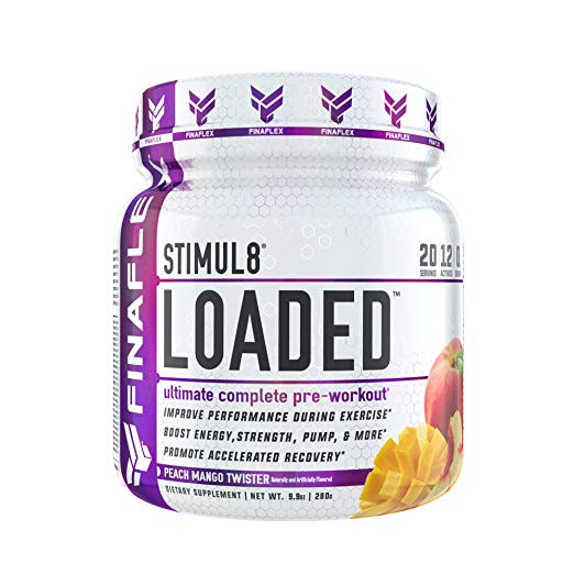 STIMUL8 Loaded by Finaflex Super Pre Workout Powder 20 Servings Peach Mango