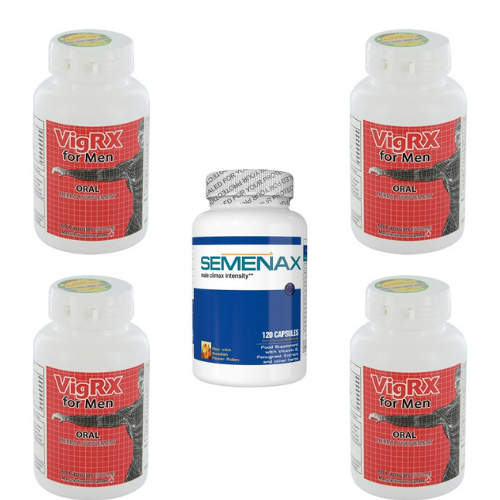 VigRX 4 Bottles Male Enhancement Pills BIG Penis Enlargement + FREE Semanax